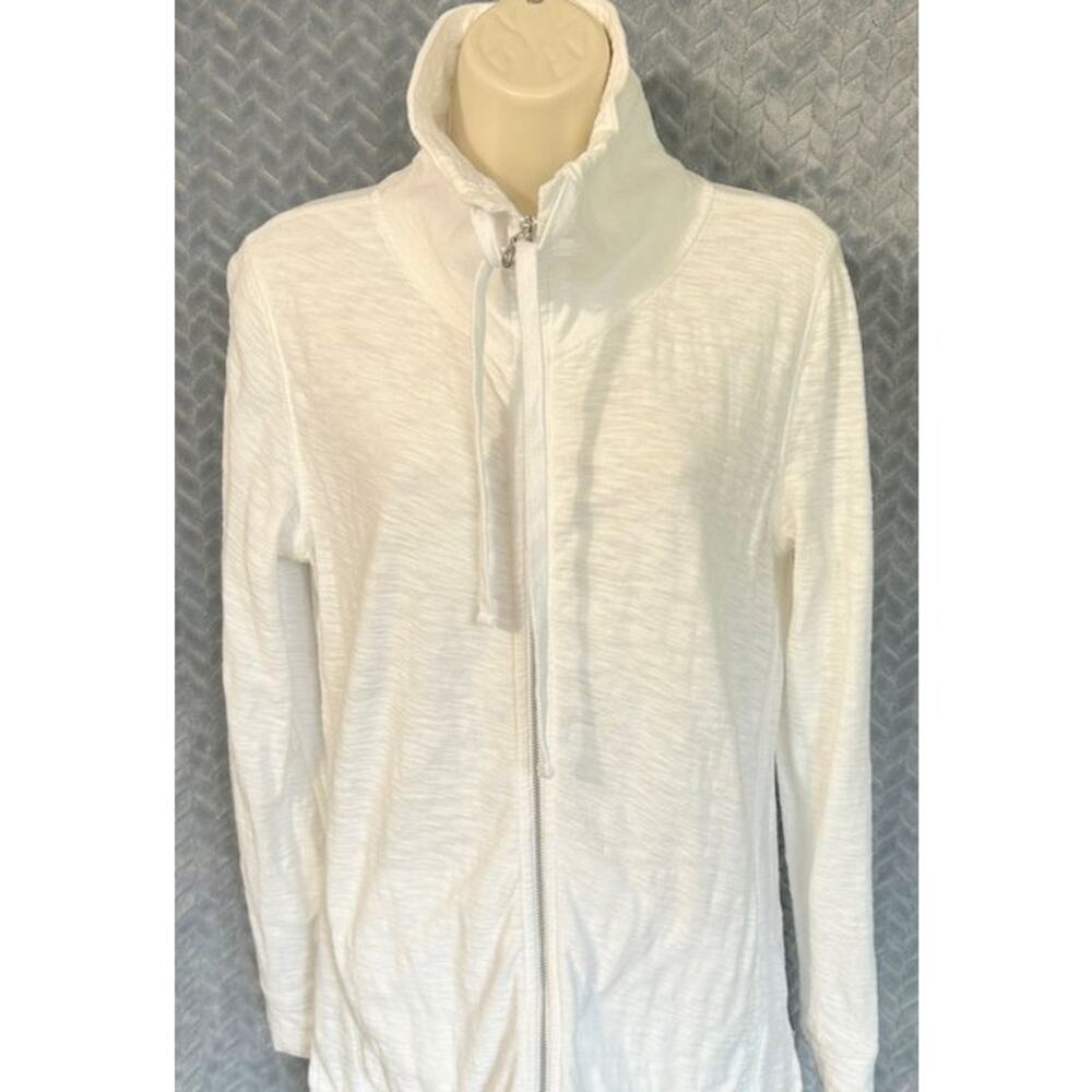 Tommy Bahama White Full Zip Jacket with Sequined Pineapple on back Sze S/P Shore